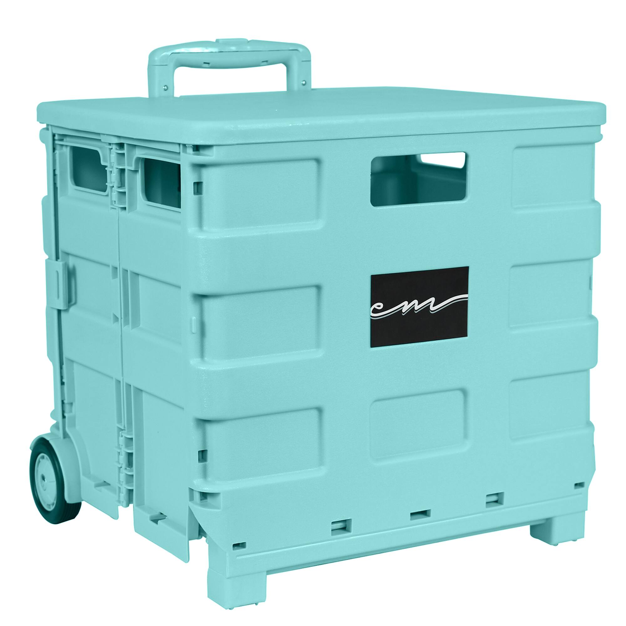 4 Pack: Everything Mary Collapsible Rolling Cart with Lid